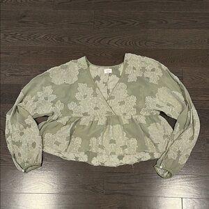 Wilfred green boho cropped tunic Medium